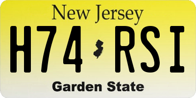 NJ license plate H74RSI
