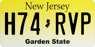 NJ license plate H74RVP