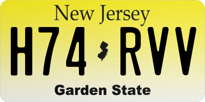 NJ license plate H74RVV