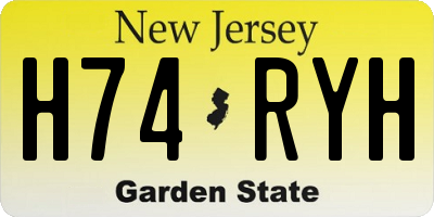 NJ license plate H74RYH