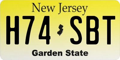 NJ license plate H74SBT