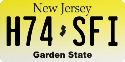 NJ license plate H74SFI