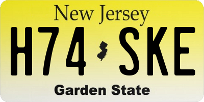 NJ license plate H74SKE