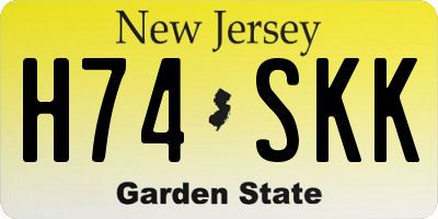 NJ license plate H74SKK
