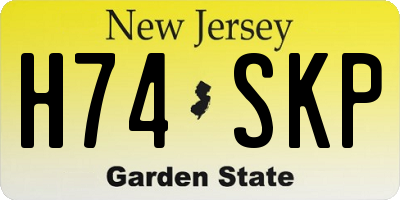 NJ license plate H74SKP