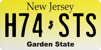 NJ license plate H74STS
