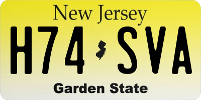 NJ license plate H74SVA