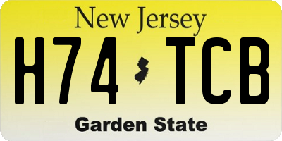 NJ license plate H74TCB