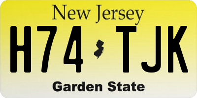 NJ license plate H74TJK