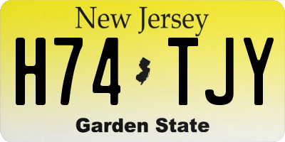 NJ license plate H74TJY