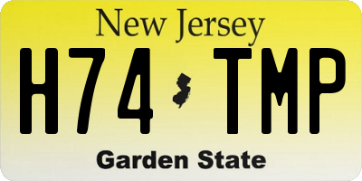 NJ license plate H74TMP