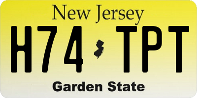 NJ license plate H74TPT