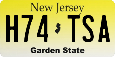 NJ license plate H74TSA