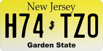 NJ license plate H74TZO