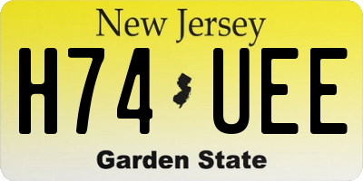NJ license plate H74UEE
