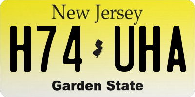 NJ license plate H74UHA