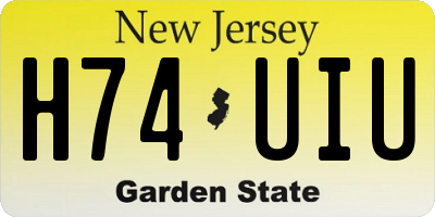 NJ license plate H74UIU