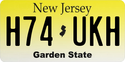 NJ license plate H74UKH