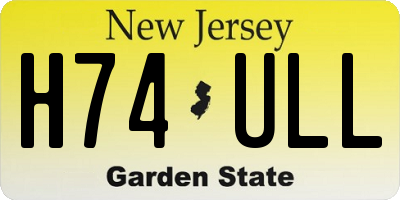 NJ license plate H74ULL
