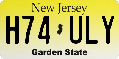 NJ license plate H74ULY