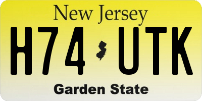 NJ license plate H74UTK