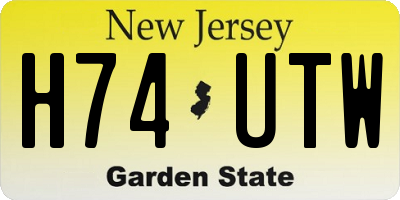 NJ license plate H74UTW