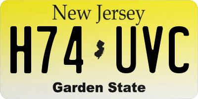 NJ license plate H74UVC