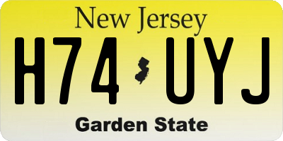 NJ license plate H74UYJ
