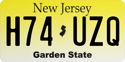 NJ license plate H74UZQ