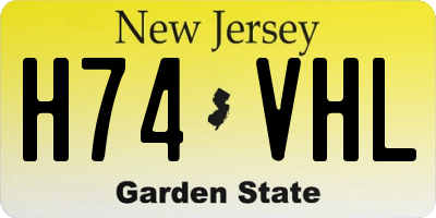 NJ license plate H74VHL