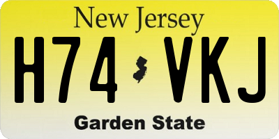 NJ license plate H74VKJ