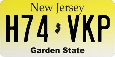 NJ license plate H74VKP