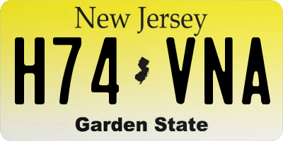 NJ license plate H74VNA