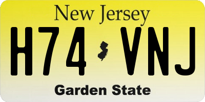 NJ license plate H74VNJ