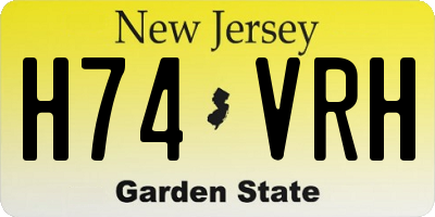 NJ license plate H74VRH