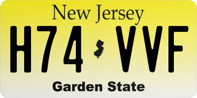 NJ license plate H74VVF
