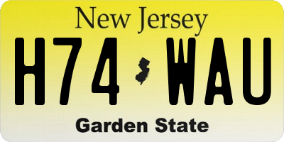 NJ license plate H74WAU