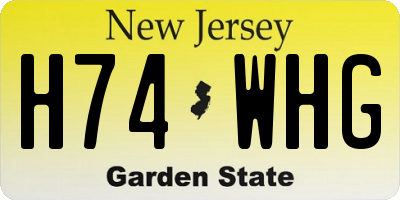 NJ license plate H74WHG