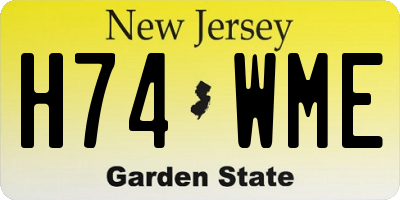 NJ license plate H74WME