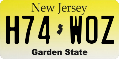 NJ license plate H74WOZ