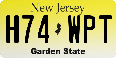 NJ license plate H74WPT