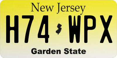 NJ license plate H74WPX