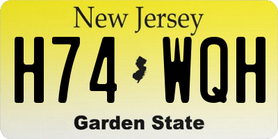NJ license plate H74WQH