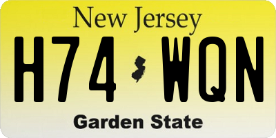 NJ license plate H74WQN