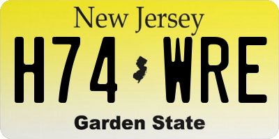 NJ license plate H74WRE