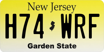 NJ license plate H74WRF