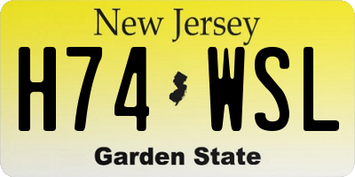 NJ license plate H74WSL