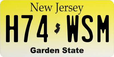 NJ license plate H74WSM