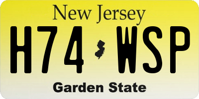 NJ license plate H74WSP