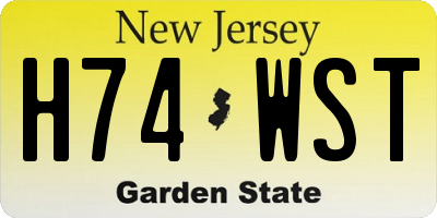 NJ license plate H74WST